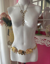 Vintage 70s Gold Tone Elephant Chain Belt