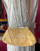 60s Judith Leiber Ivory Snake Skin Gemstones Shoulder Purse