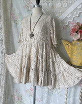 80s Rare Marrika Nakk Lace Ruffle Baby Doll Dress