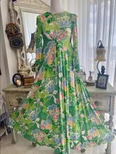 Vintage 70s Diane Von Furstenberg Maxi Dress: Floral Mod Print