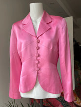 Vintage Pink Christian Dior Satin Jacket Blazer Size 6