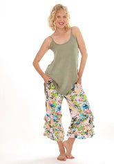 Olive Green Satiny Slip Top Dress