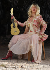 Antique Pink Brocade Pirate Lace Jacket, One of A Kind