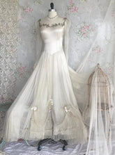 20s Antique Net Rhinestone Wedding Dress