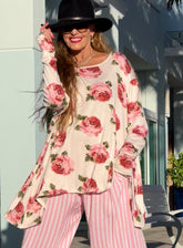 Willa Rose Frenchie Flare Top with Thumbholes