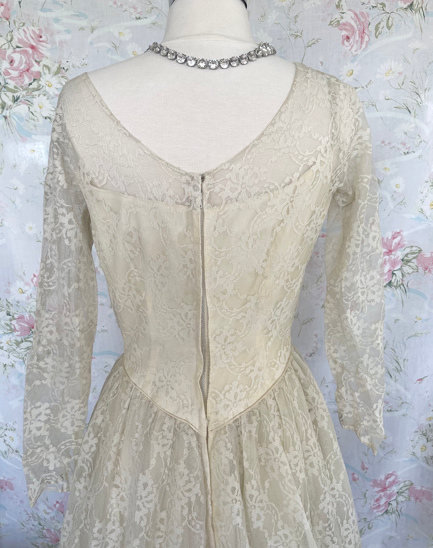 50s Ivory Lace Wedding Dress