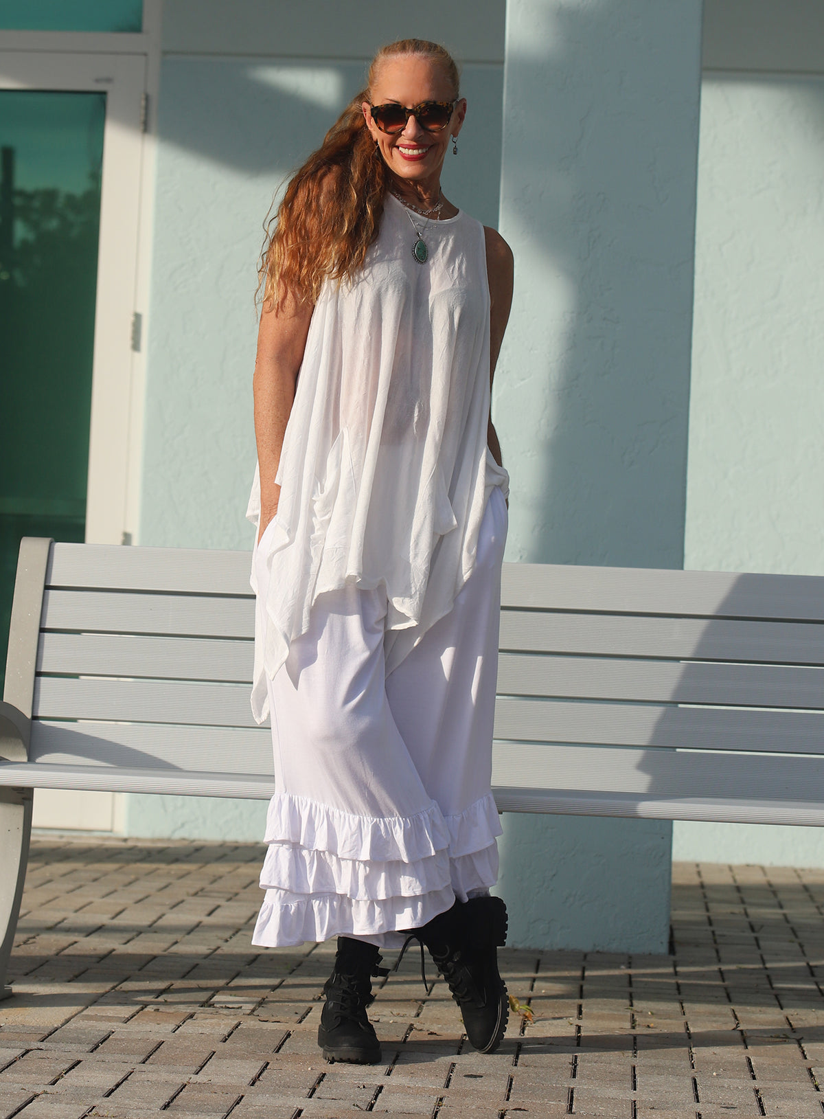 WHITE STRETCH PantalOOnie Bloomers