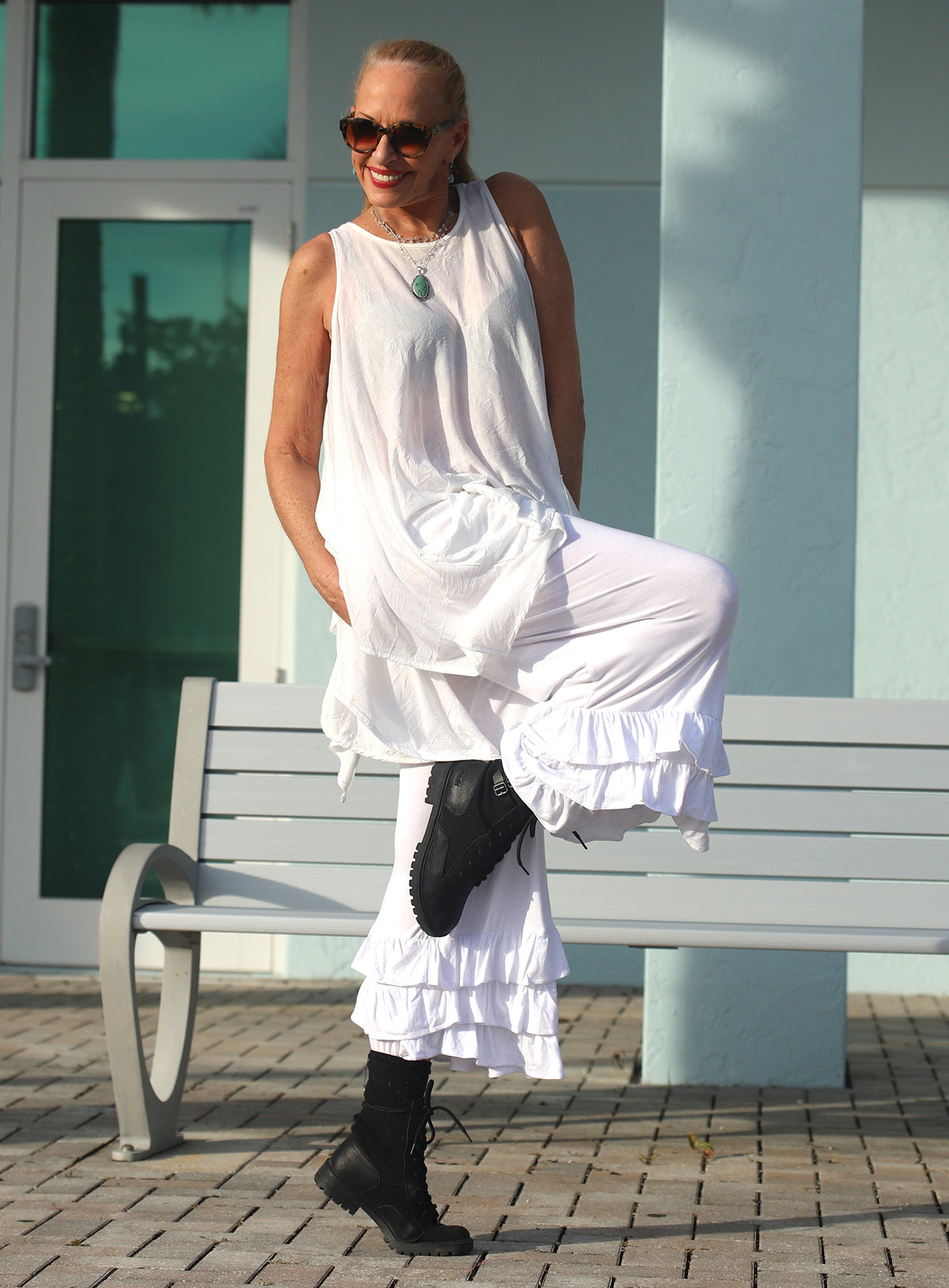 WHITE STRETCH PantalOOnie Bloomers
