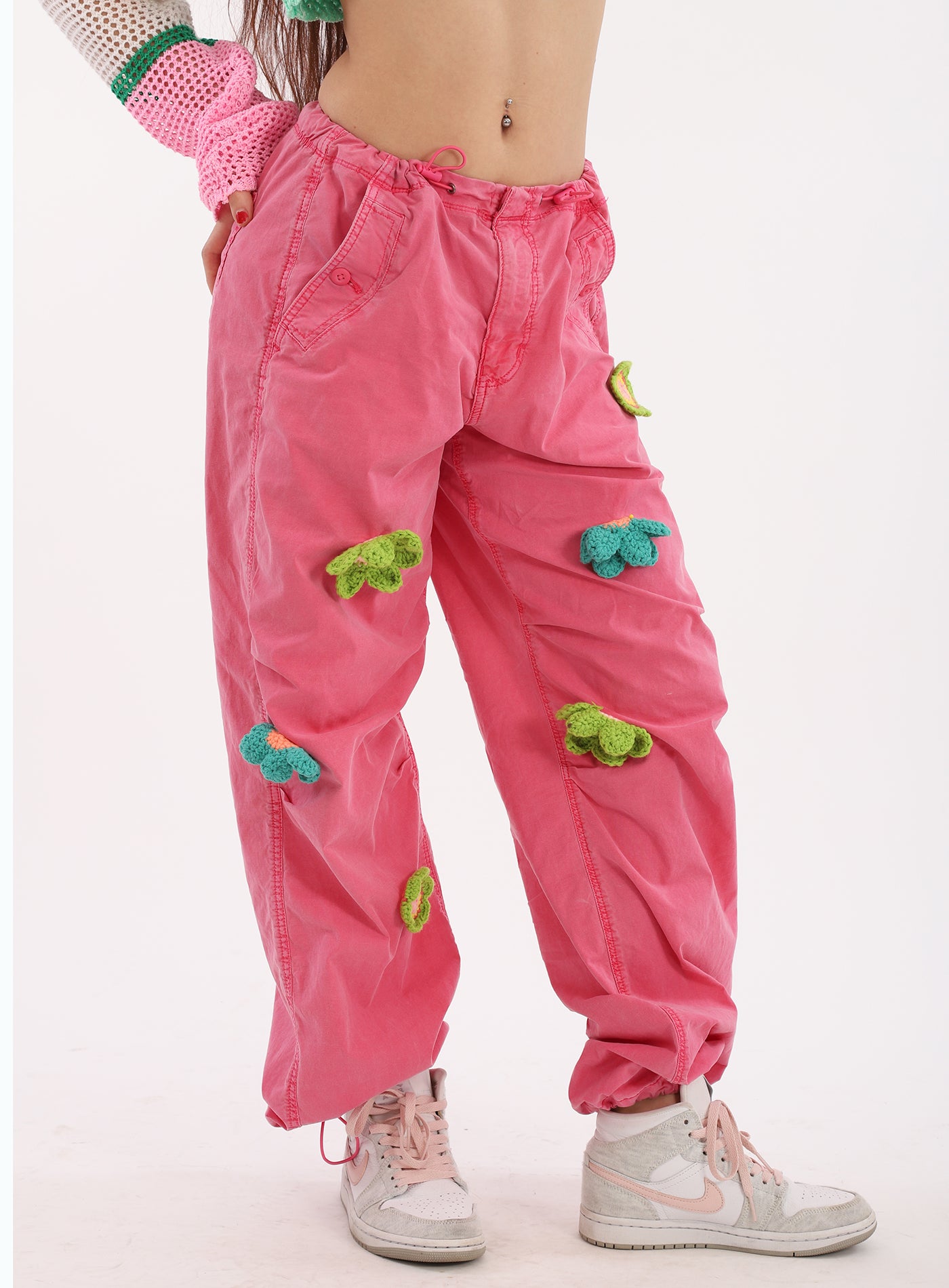 Vintage Floral Crochet Cargo Pants and Top