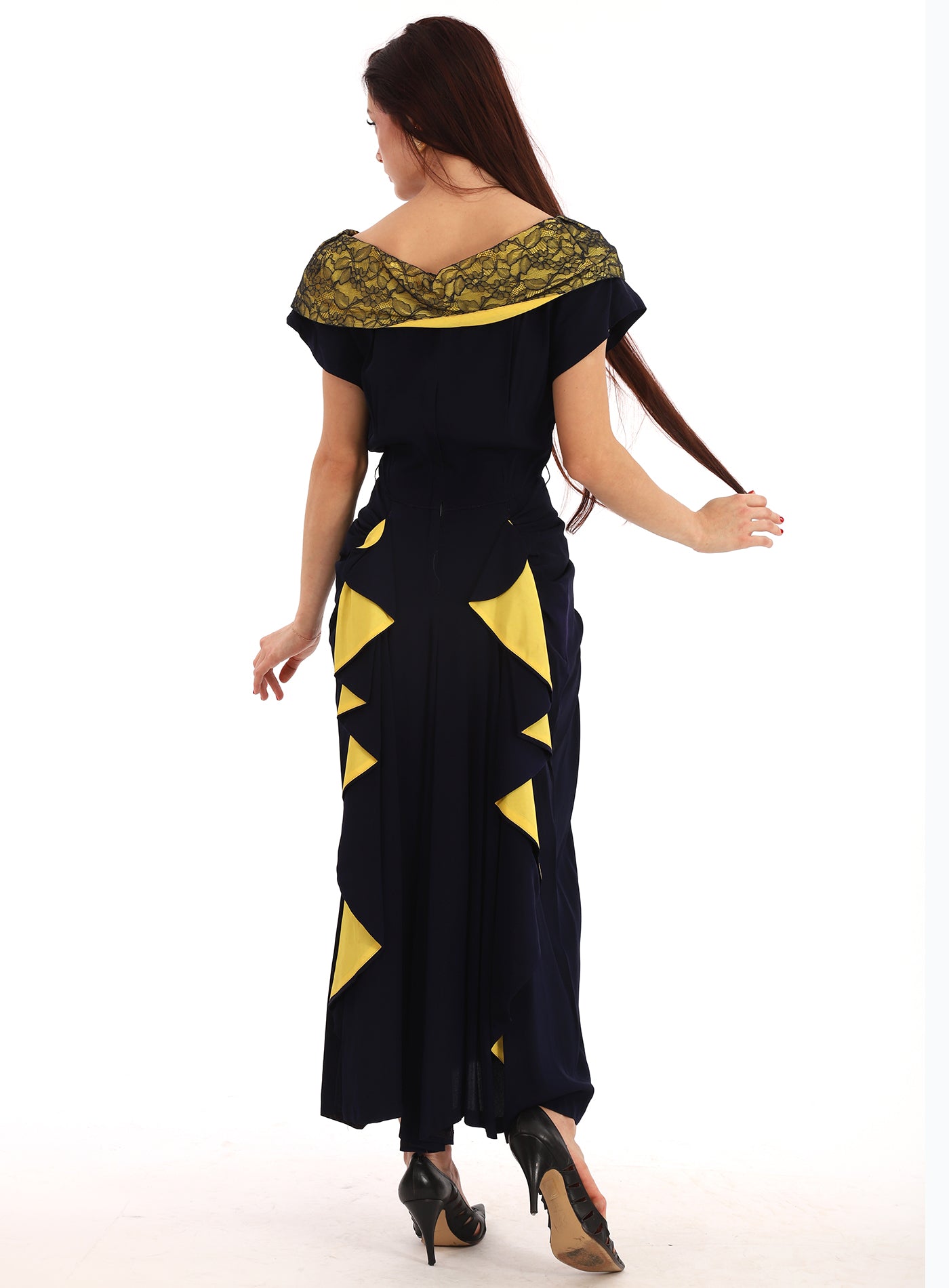 RARE Vintage 1940s Bustle Wiggle Dress