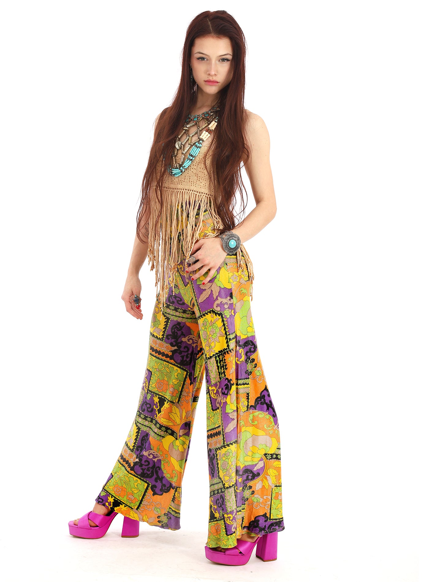 70s Hippie Bell Bottom Palazzo Pants