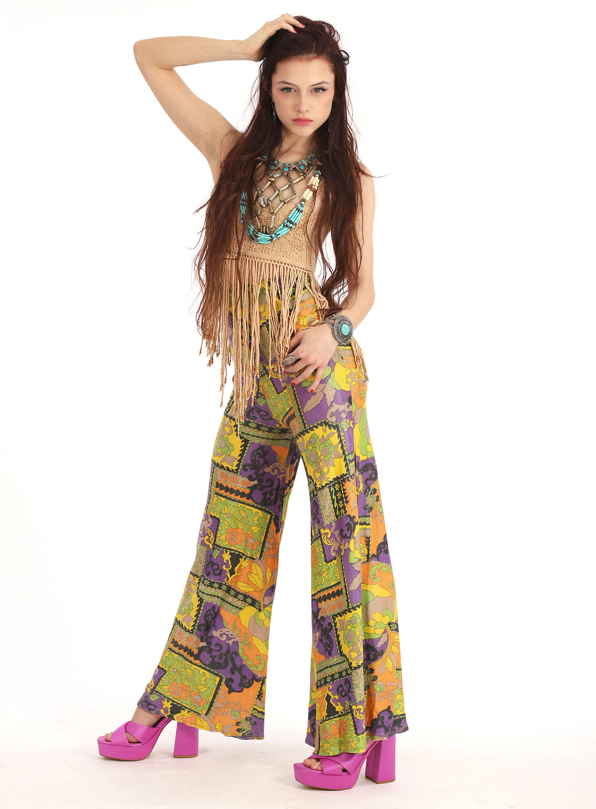 70s Hippie Bell Bottom Palazzo Pants