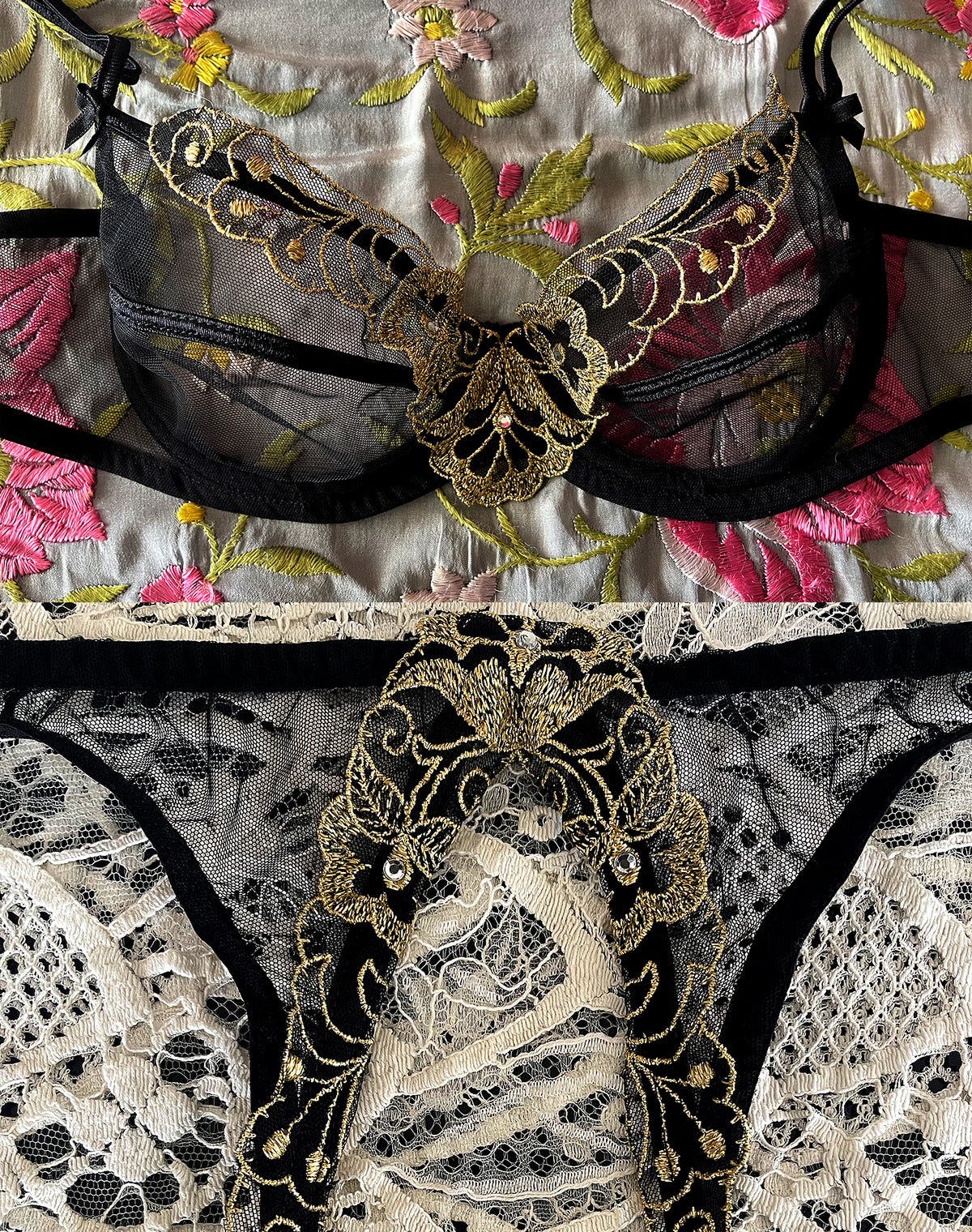 80s Agent Provocateur Bra & Garter Set