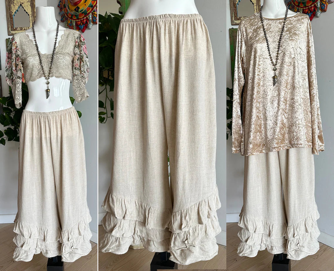 Beige Linen Bloomer PantalOOnies