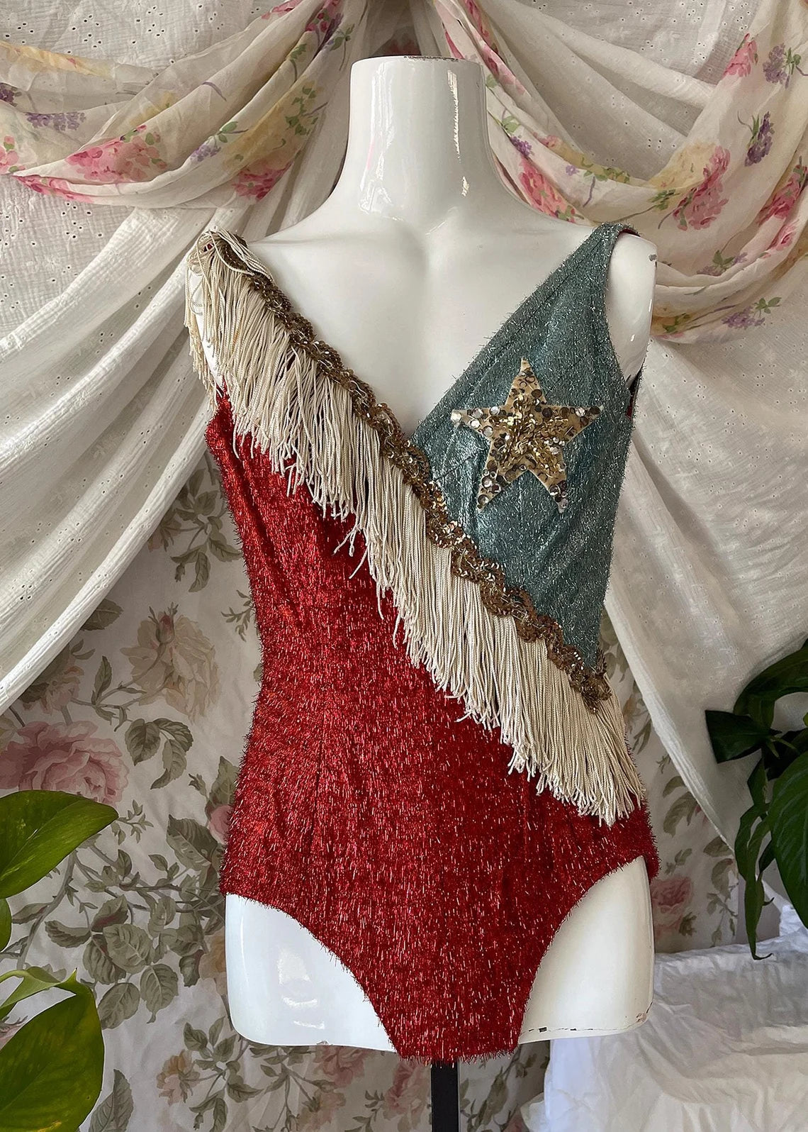70s RARE Bob Mackie Circus of The Stars Sequin Fringed Costume