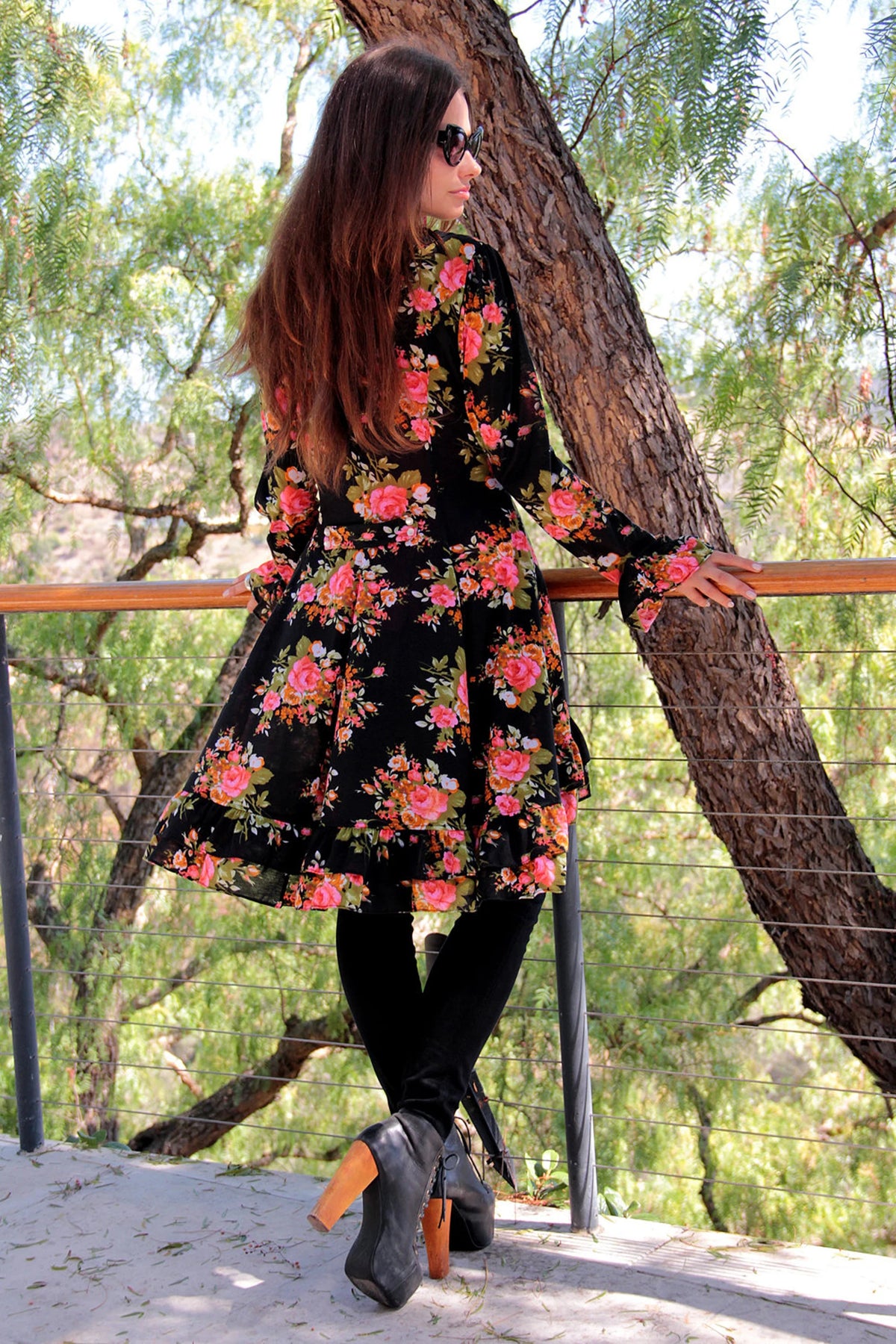 Pink and Black Floral Pirate Dress Jacket