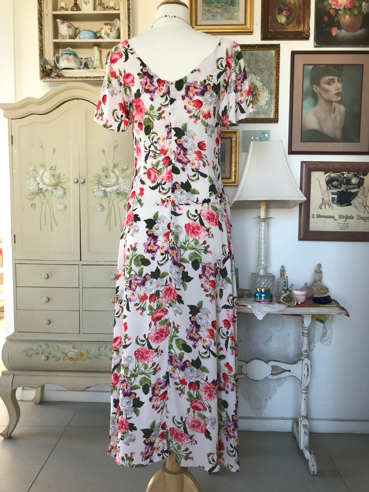 Floral Vintage Style Drop Waist Dress