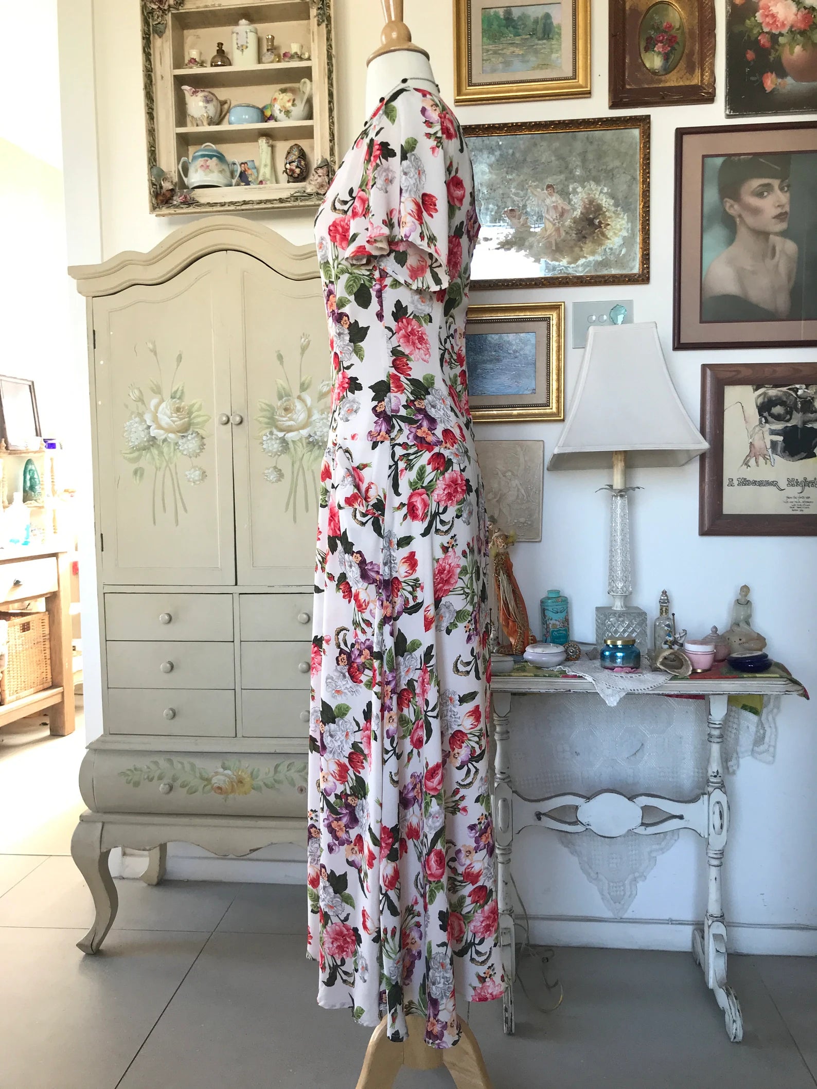 Floral Vintage Style Drop Waist Dress