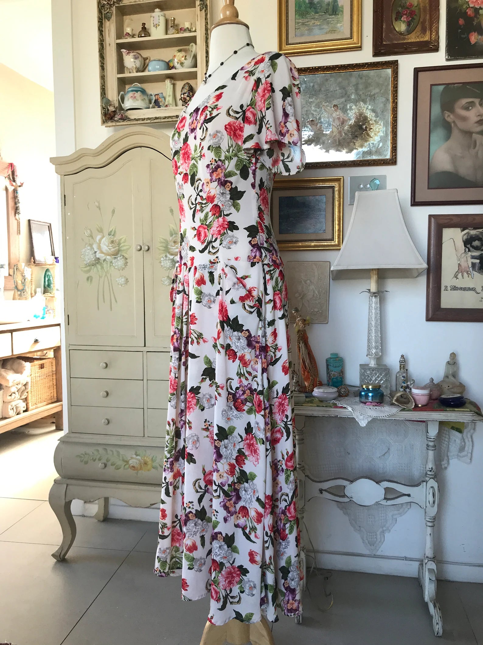 Floral Vintage Style Drop Waist Dress