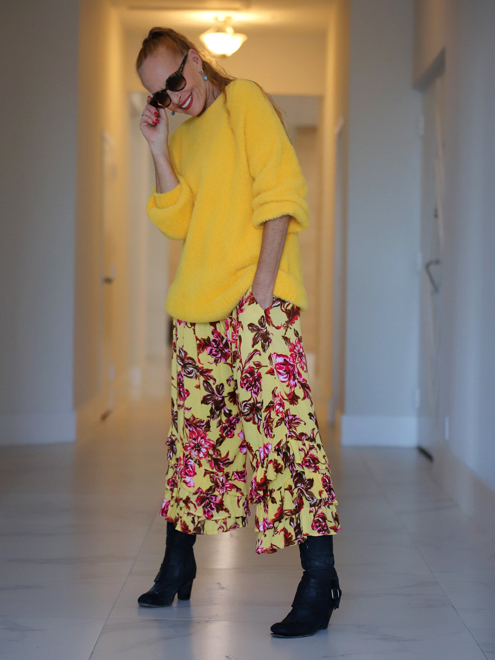 Yellow Orchid Floral PantalOOnies