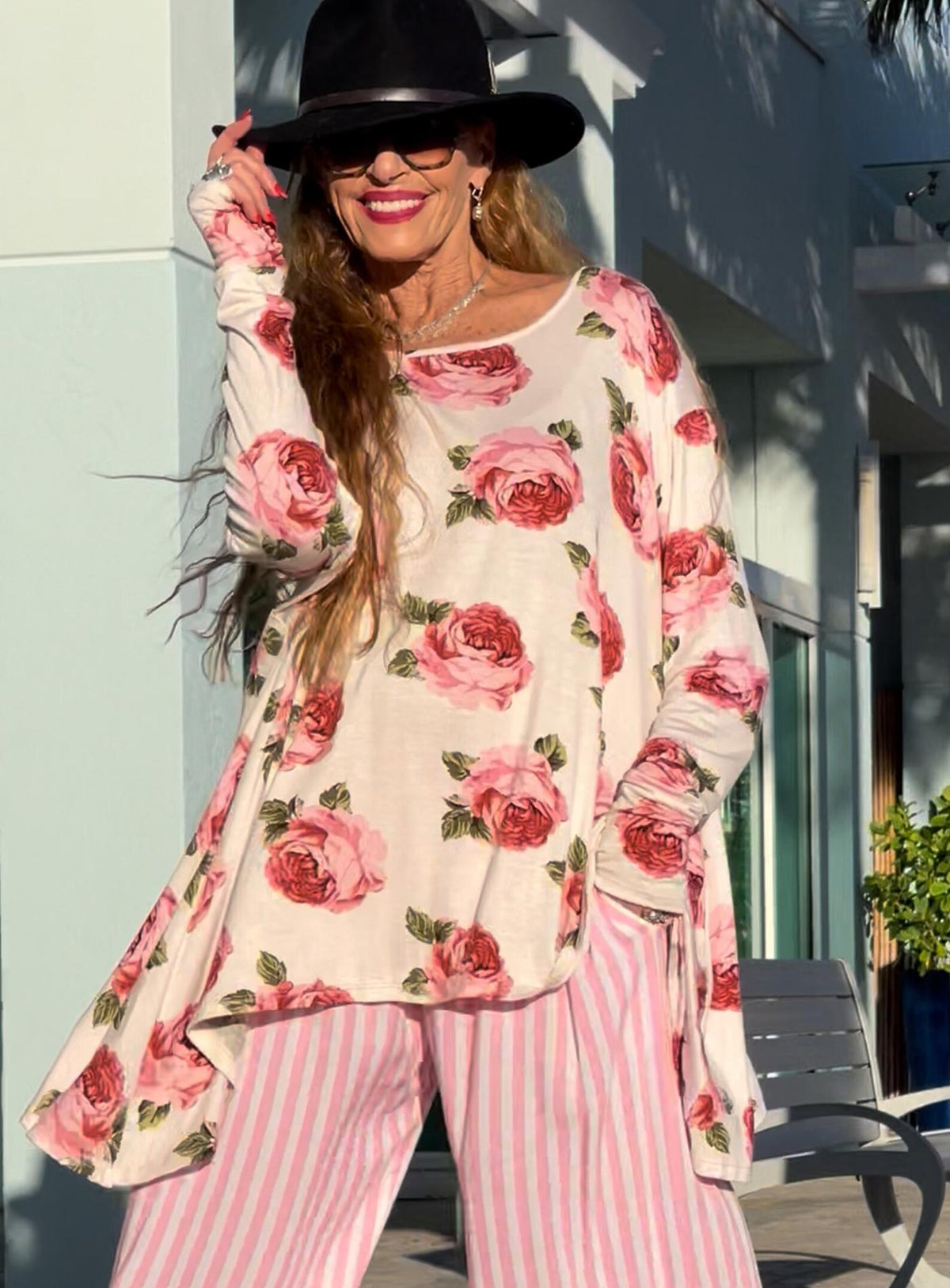 Willa Rose Frenchie Flare Top with Thumbholes