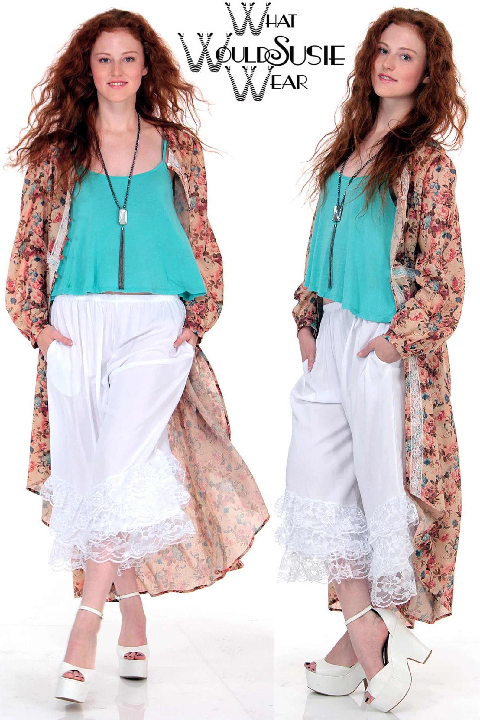 Pink Floral Lace Duster Fishtail Jacket