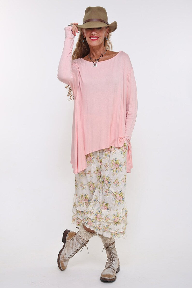 BALLET PINK Flared Frenchie Thumbhole Top