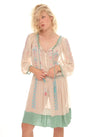 20s Vintage Sheer Embroidered Peasant Dress