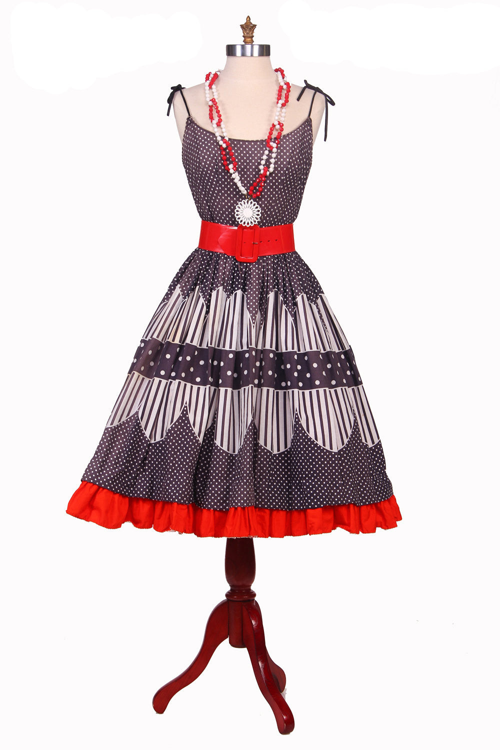 50s Polka Dot Americana Rockabilly Dress