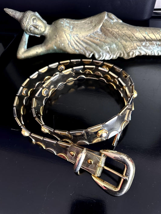 Vintage 60s Clear Plastic Gold and Silver Waist Belt