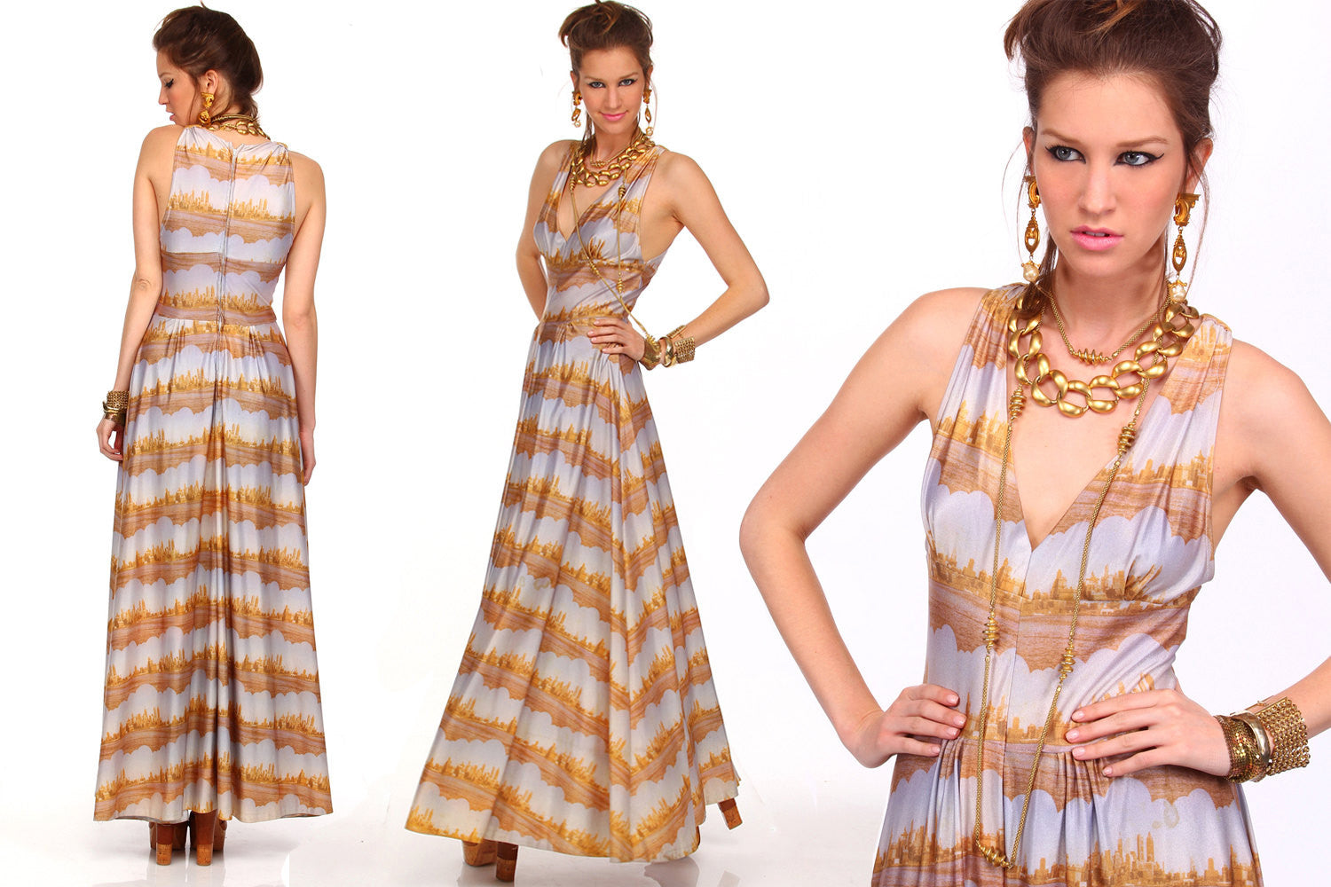 60s Avante Garde Maxi Goddess Dress