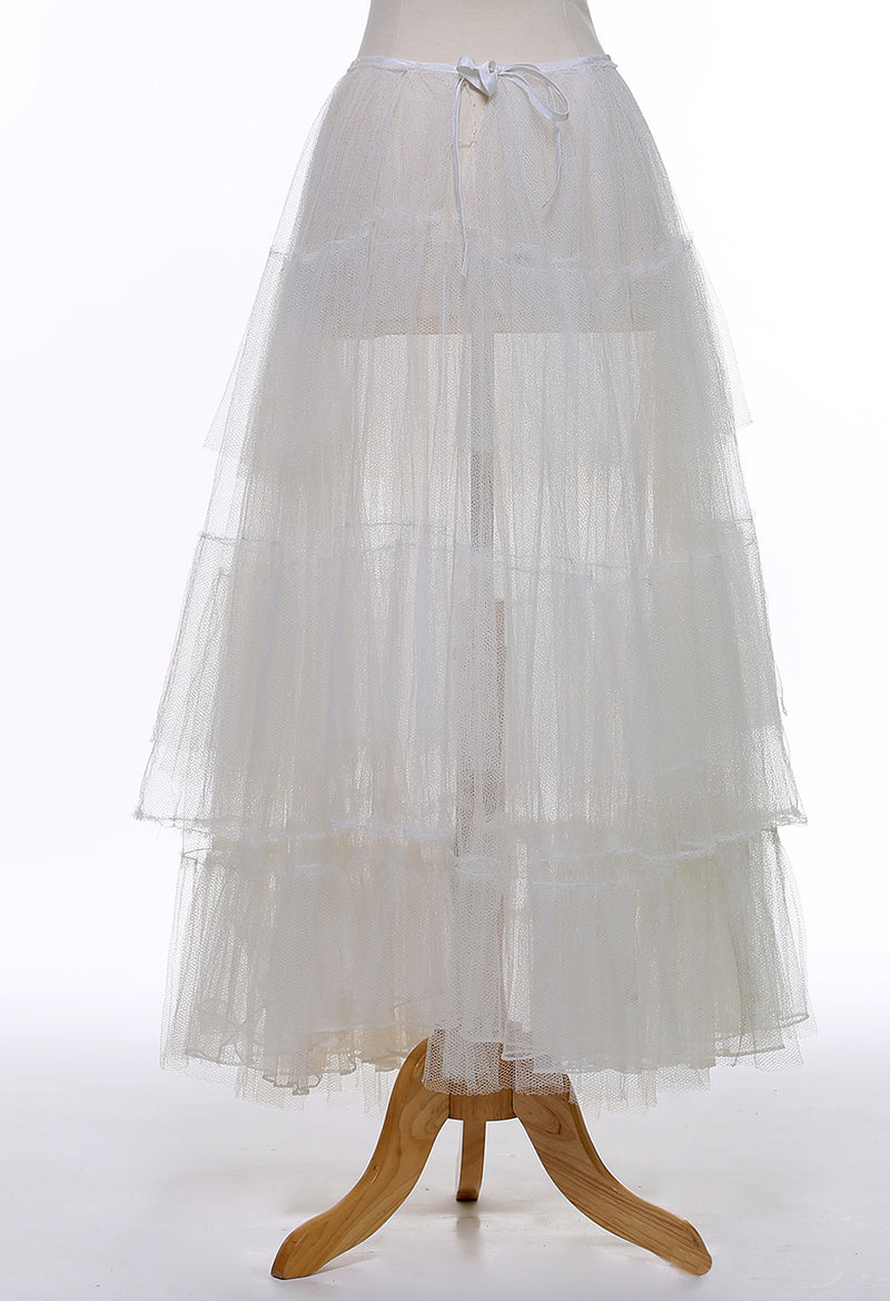 1950s White Tulle Petticoat Crinoline