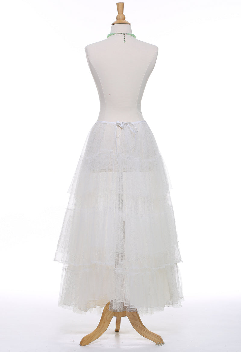1950s White Tulle Petticoat Crinoline
