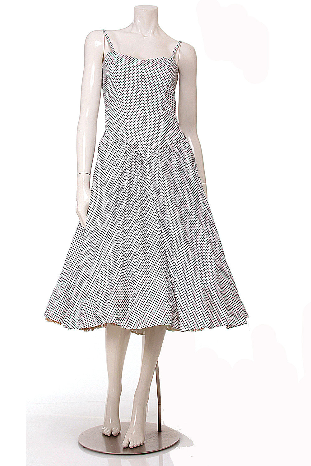 80s Paco Rabanne Polka Dot Swing Dress