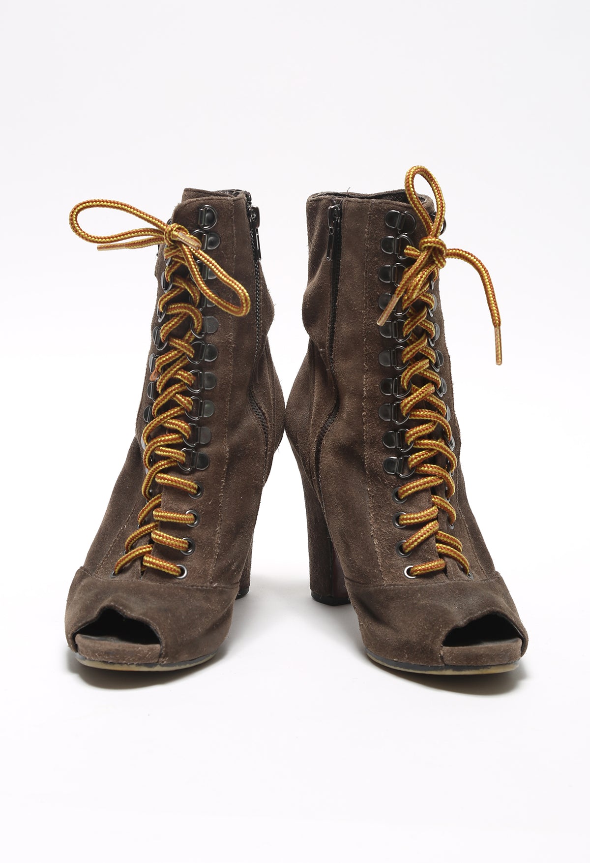 Suede Tie Up Boots