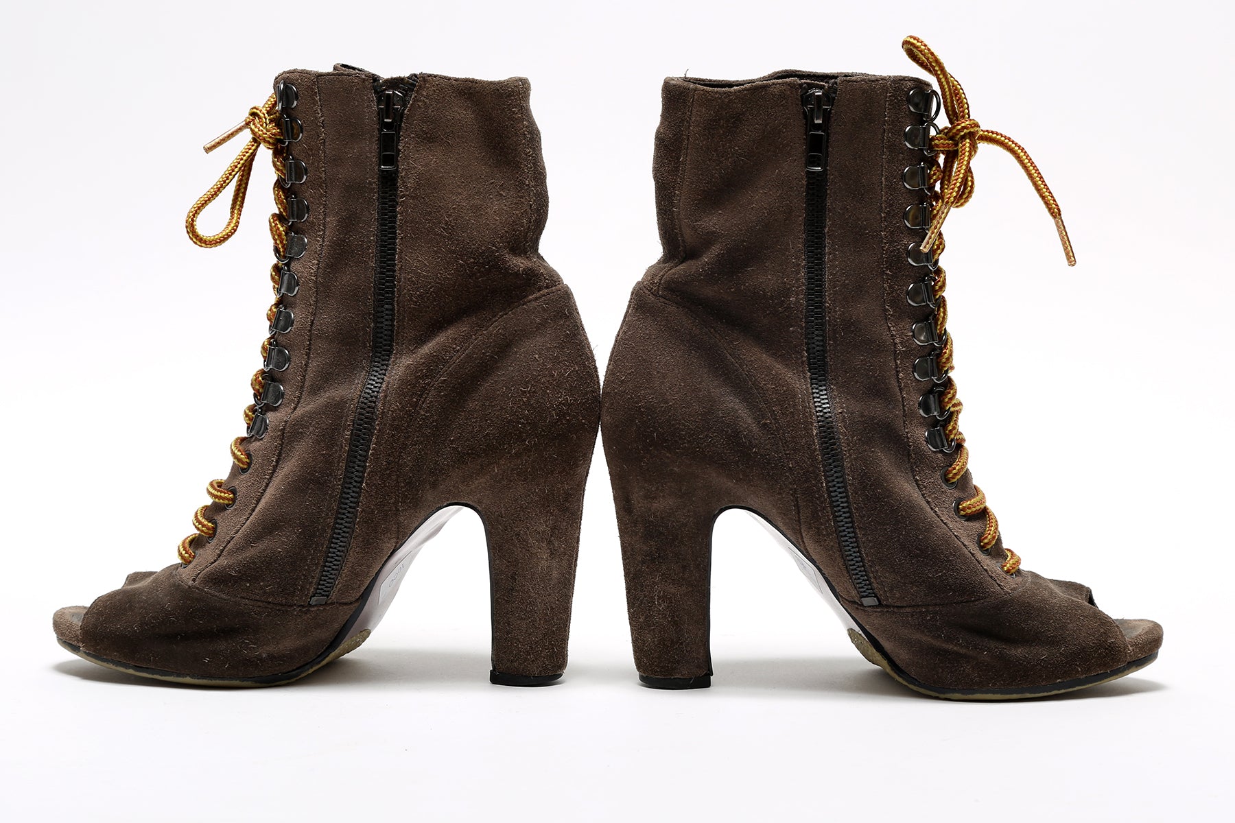 Suede Tie Up Boots