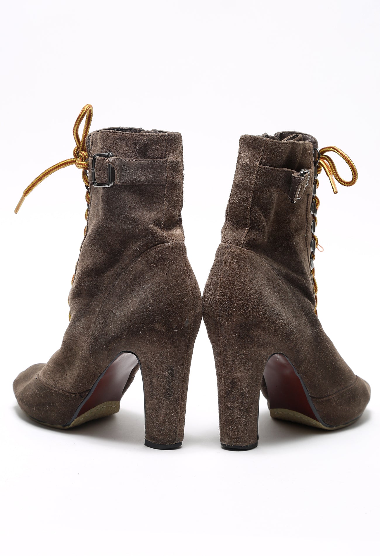 Suede Tie Up Boots