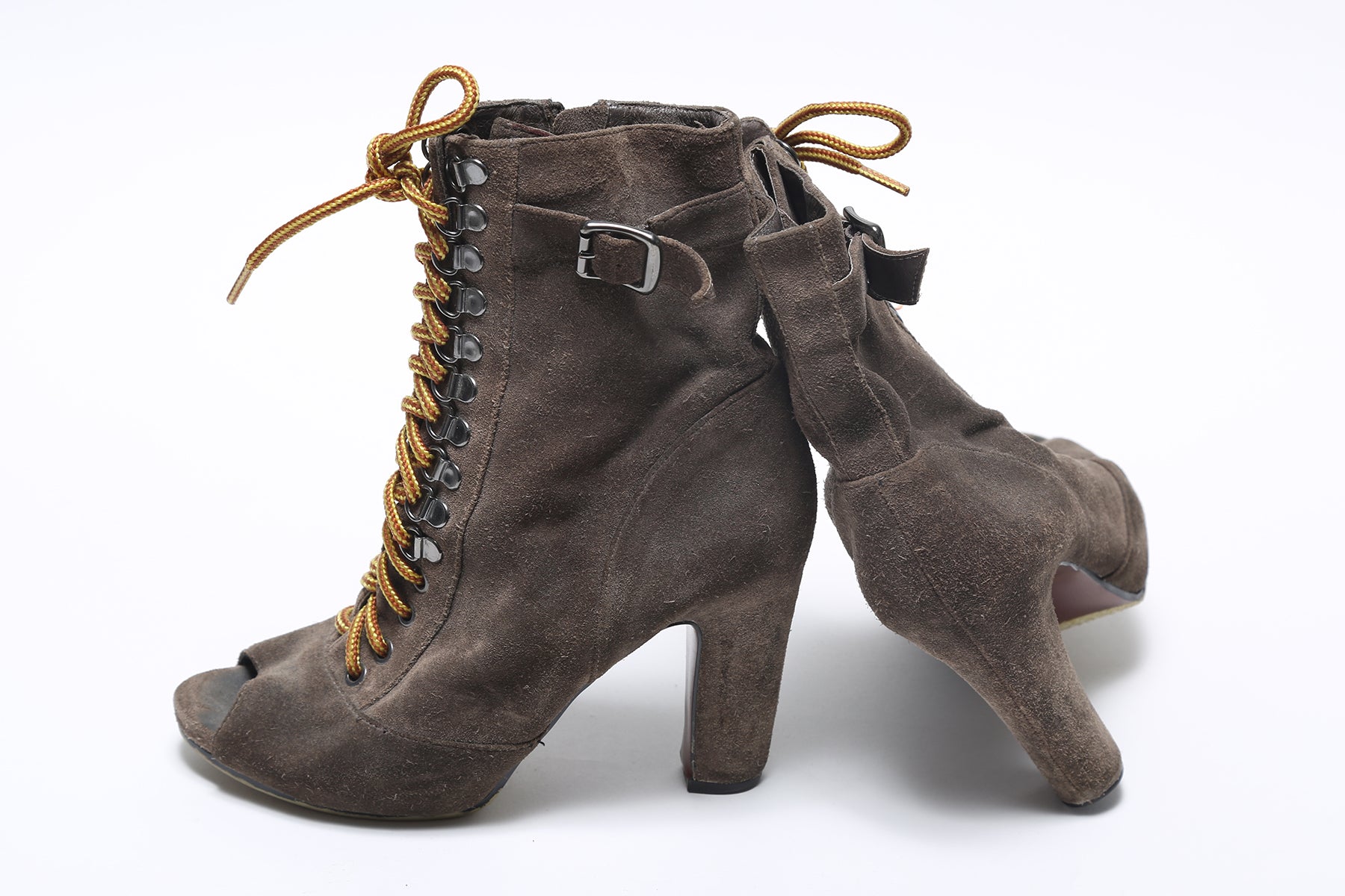 Suede Tie Up Boots