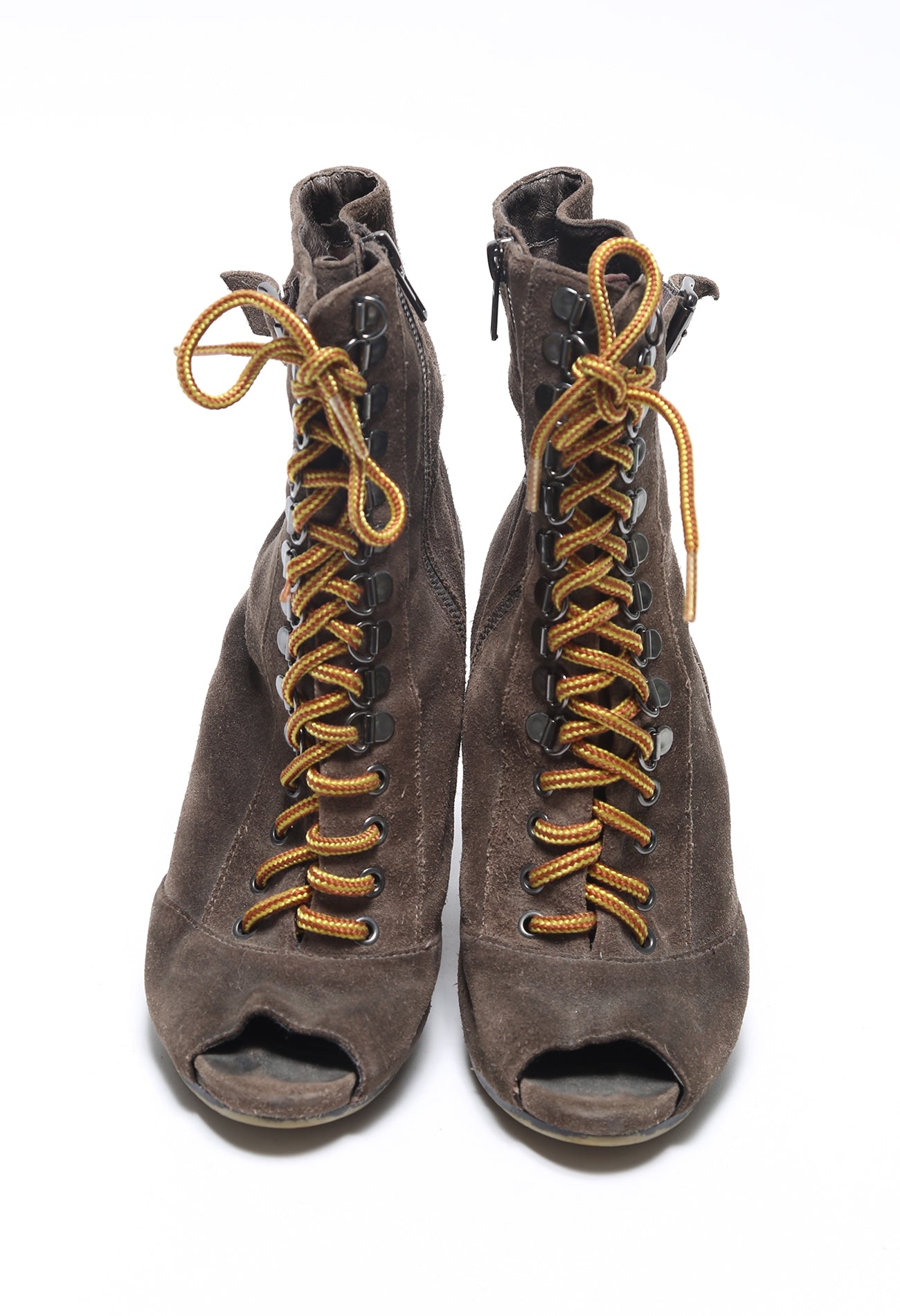 Suede Tie Up Boots