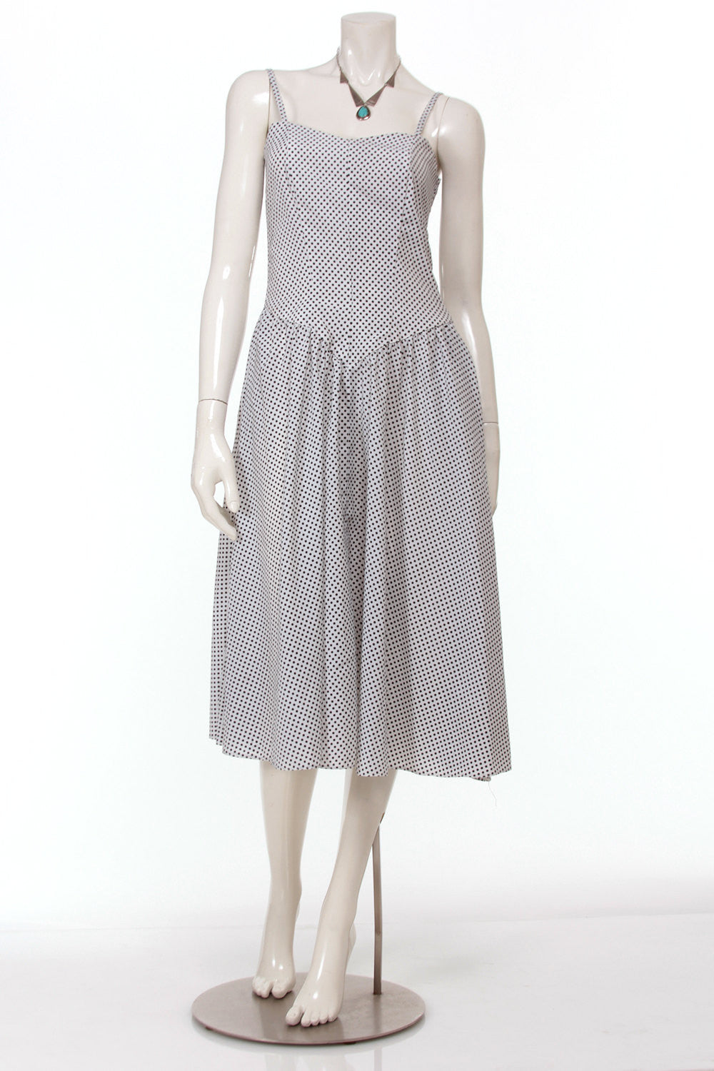 80s Paco Rabanne Polka Dot Swing Dress