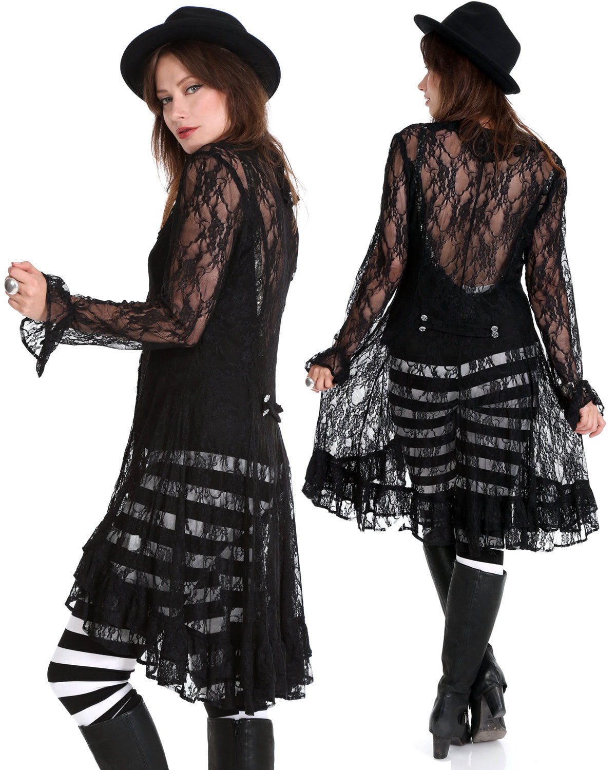 Rita Black Lace Pirate Jacket