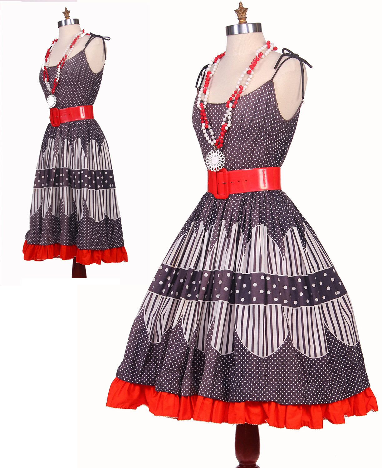 50s Polka Dot Americana Rockabilly Dress