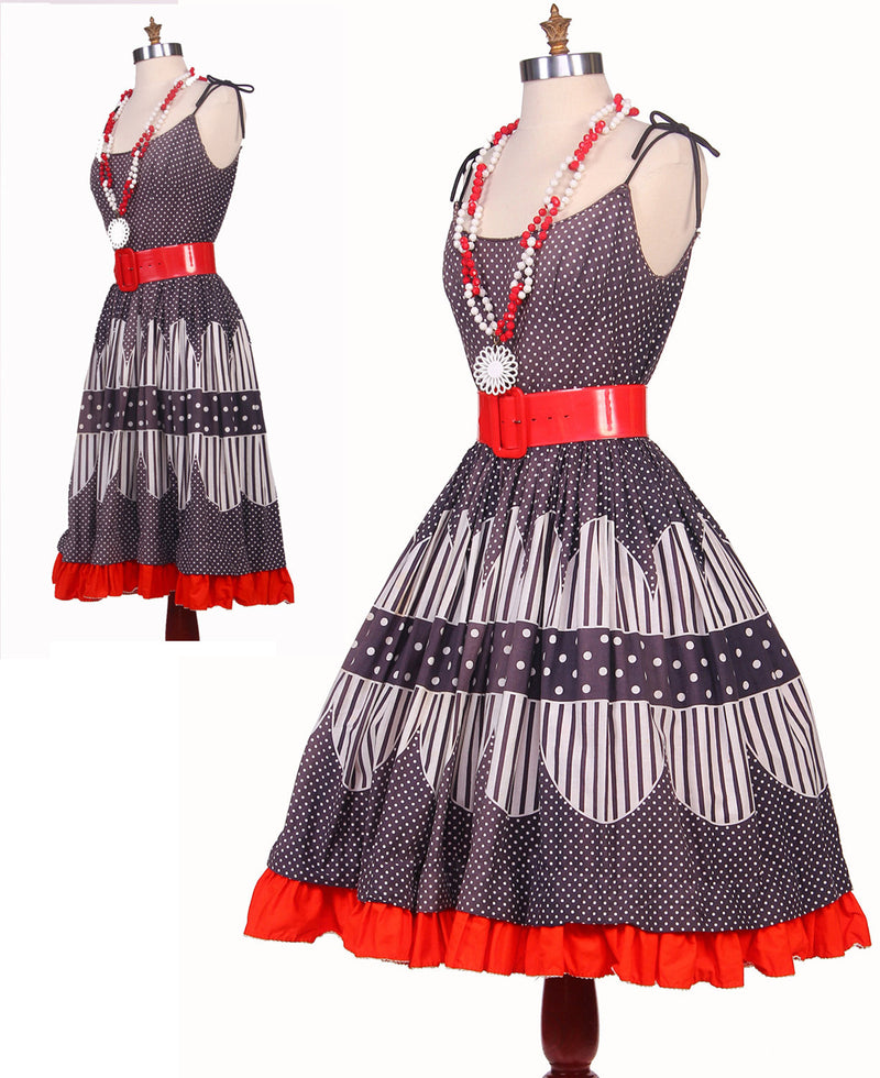 1950s Dress Polka Dot Red White Blue Rockabilly Dress – WhatWouldSusieWear