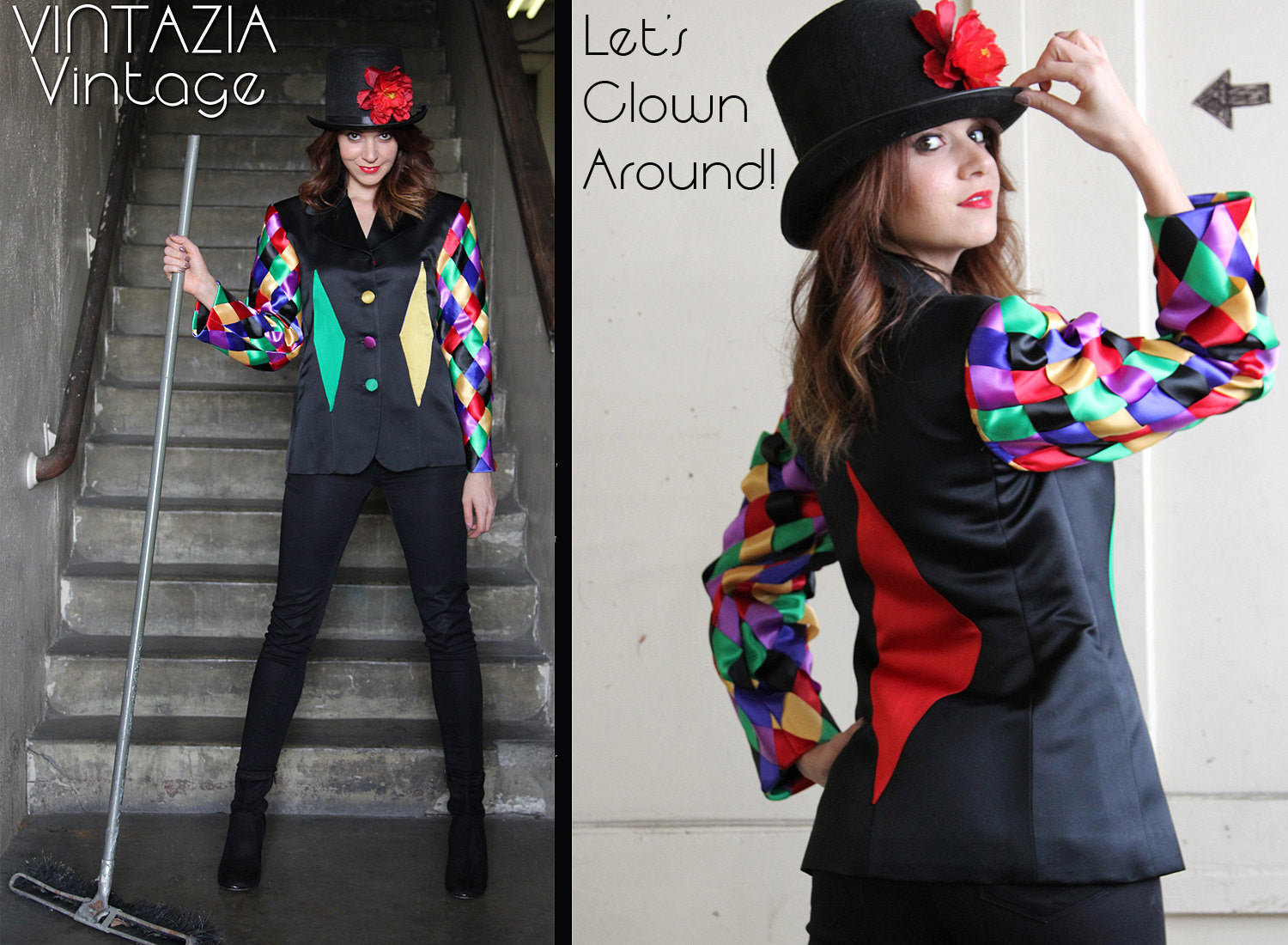 Black Harlequin Satin Blazer