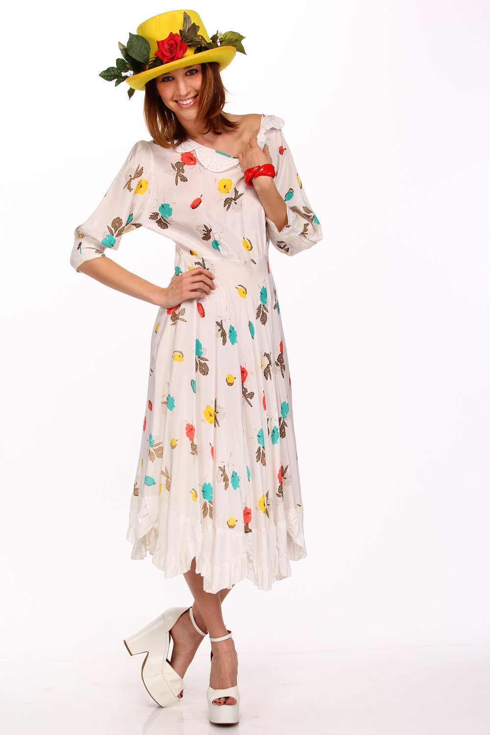 40s Floral Garden Party Dress