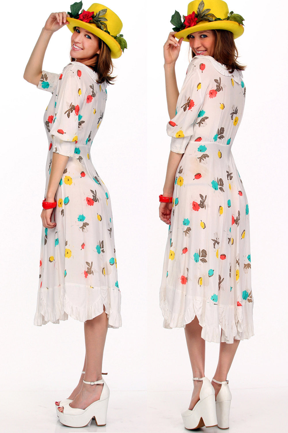 40s Floral Garden Party Dress