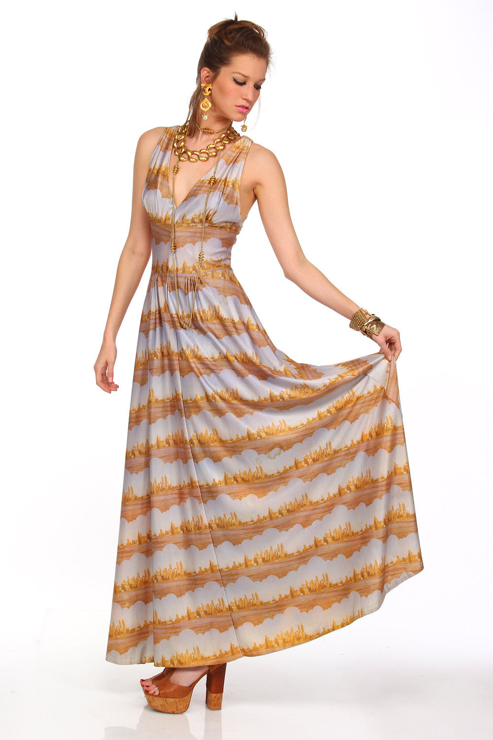 60s Avante Garde Maxi Goddess Dress