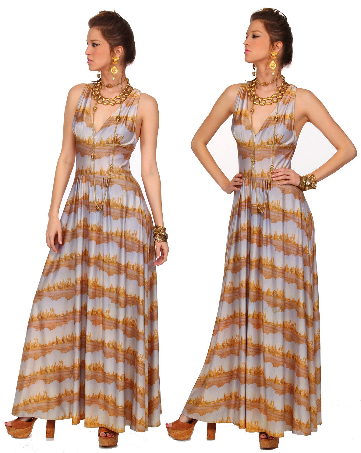 60s Avante Garde Maxi Goddess Dress