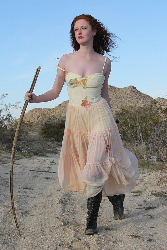 50s Peach Sequin Fairy Goddess Dress