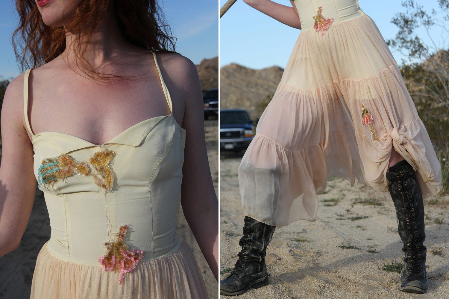 50s Peach Sequin Fairy Goddess Dress